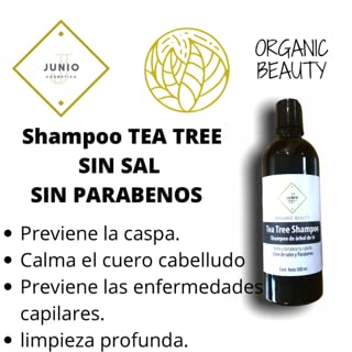 PACK SHAMPOO Y TRATAMIENTO TEA TREE SIN SALES NI PARABENOS 2 UNIDADES 500ML C/U JUNIO COSMETICS