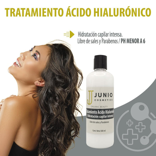 JUNIO COSMETICS TRATAMIENTO PARA CABELLO ACIDO HIALURONICO TRATAMIENTO ACIDO HIALURONICO PARA EL CABELLO CREMA A BASE ACIDO HIALURONICO - HIPOALERGÉNICA