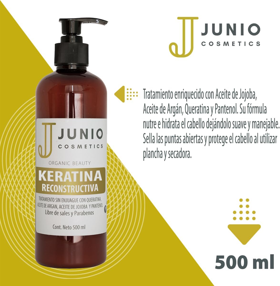 Tratamiento para el cabello maltratado keratina para el cabello keratina reconstructiva con aceite de argan, aceite de jojoba y pantenol sin enjuague 500ML hidratación profunda reparación intensiva