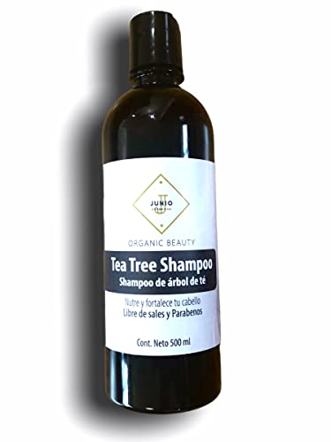 SHAMPOO TEA TREE/SHAMPOO DE ACEITE DE ARBOL DE TE; SIN SAL NI PARABENOS JUNIO COSMETICS