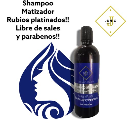 SHAMPOO MATIZADOR SIN SALES Y PARABENOS 500ML JUNIO COSMETICS